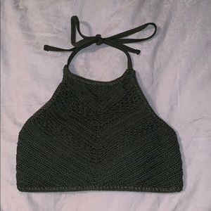Green Knit Swimsuit Top